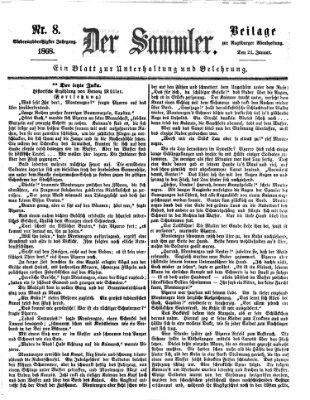 Der Sammler (Augsburger Abendzeitung) Dienstag 21. Januar 1868