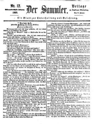 Der Sammler (Augsburger Abendzeitung) Donnerstag 30. Januar 1868