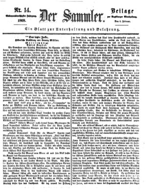 Der Sammler (Augsburger Abendzeitung) Dienstag 4. Februar 1868