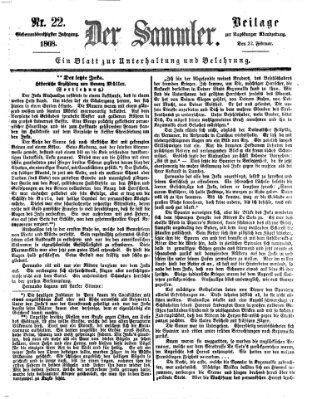 Der Sammler (Augsburger Abendzeitung) Samstag 22. Februar 1868