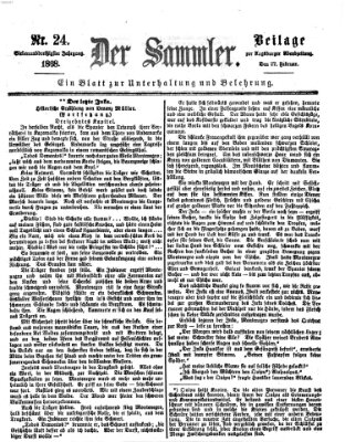 Der Sammler (Augsburger Abendzeitung) Donnerstag 27. Februar 1868