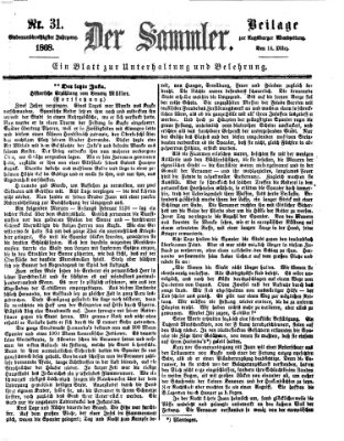 Der Sammler (Augsburger Abendzeitung) Samstag 14. März 1868