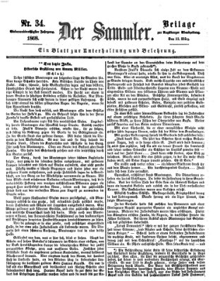 Der Sammler (Augsburger Abendzeitung) Sonntag 22. März 1868