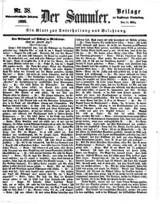 Der Sammler (Augsburger Abendzeitung) Dienstag 31. März 1868