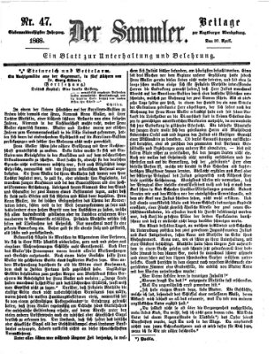 Der Sammler (Augsburger Abendzeitung) Donnerstag 30. April 1868