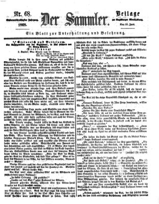 Der Sammler (Augsburger Abendzeitung) Dienstag 23. Juni 1868