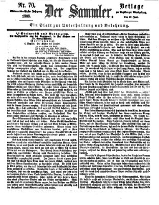 Der Sammler (Augsburger Abendzeitung) Samstag 27. Juni 1868