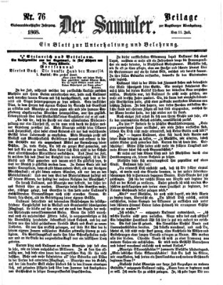 Der Sammler (Augsburger Abendzeitung) Samstag 11. Juli 1868