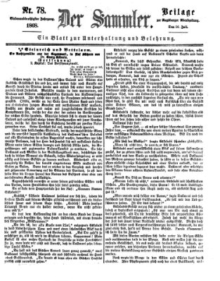 Der Sammler (Augsburger Abendzeitung) Donnerstag 16. Juli 1868