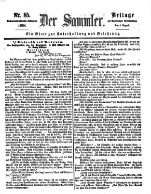 Der Sammler (Augsburger Abendzeitung) Donnerstag 6. August 1868