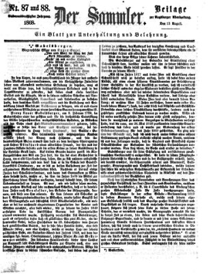 Der Sammler (Augsburger Abendzeitung) Donnerstag 13. August 1868