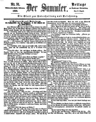 Der Sammler (Augsburger Abendzeitung) Donnerstag 20. August 1868