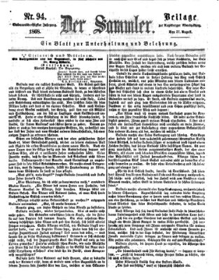 Der Sammler (Augsburger Abendzeitung) Donnerstag 27. August 1868