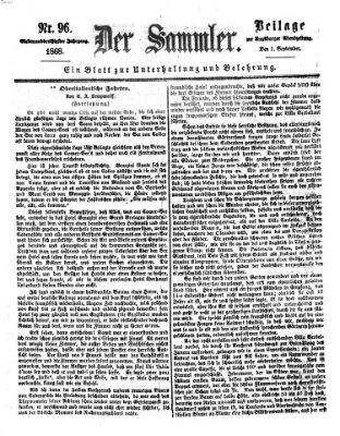 Der Sammler (Augsburger Abendzeitung) Dienstag 1. September 1868