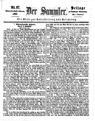 Der Sammler (Augsburger Abendzeitung) Donnerstag 3. September 1868