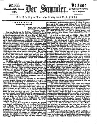 Der Sammler (Augsburger Abendzeitung) Dienstag 22. September 1868