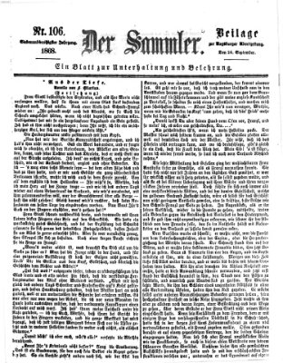 Der Sammler (Augsburger Abendzeitung) Donnerstag 24. September 1868