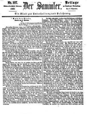 Der Sammler (Augsburger Abendzeitung) Sonntag 27. September 1868