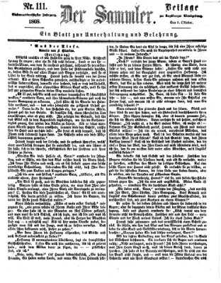 Der Sammler (Augsburger Abendzeitung) Dienstag 6. Oktober 1868