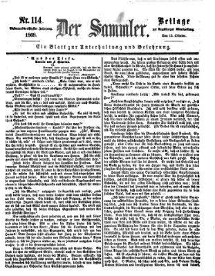 Der Sammler (Augsburger Abendzeitung) Dienstag 13. Oktober 1868