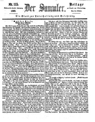 Der Sammler (Augsburger Abendzeitung) Donnerstag 15. Oktober 1868