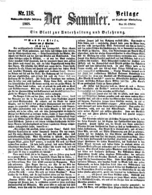 Der Sammler (Augsburger Abendzeitung) Donnerstag 22. Oktober 1868