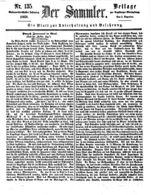 Der Sammler (Augsburger Abendzeitung) Donnerstag 3. Dezember 1868