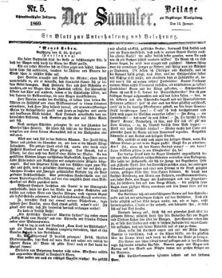 Der Sammler (Augsburger Abendzeitung) Dienstag 12. Januar 1869