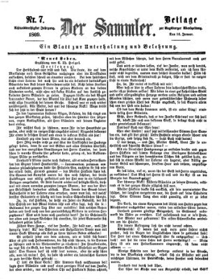 Der Sammler (Augsburger Abendzeitung) Samstag 16. Januar 1869