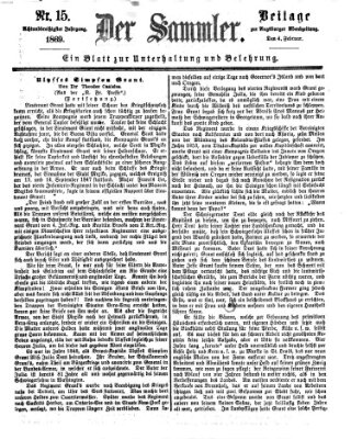 Der Sammler (Augsburger Abendzeitung) Donnerstag 4. Februar 1869