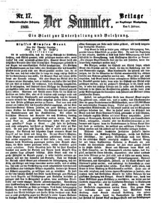 Der Sammler (Augsburger Abendzeitung) Dienstag 9. Februar 1869