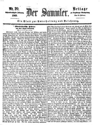 Der Sammler (Augsburger Abendzeitung) Dienstag 16. Februar 1869