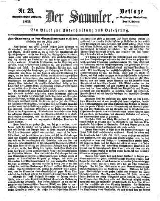 Der Sammler (Augsburger Abendzeitung) Samstag 27. Februar 1869