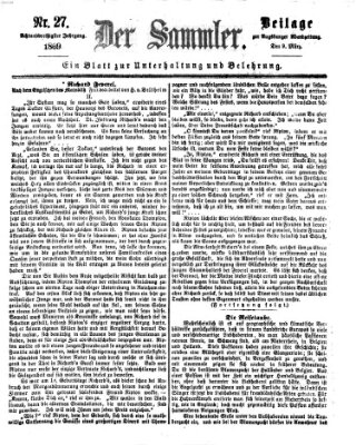 Der Sammler (Augsburger Abendzeitung) Dienstag 9. März 1869