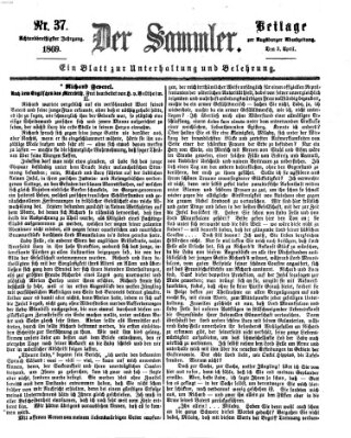 Der Sammler (Augsburger Abendzeitung) Samstag 3. April 1869