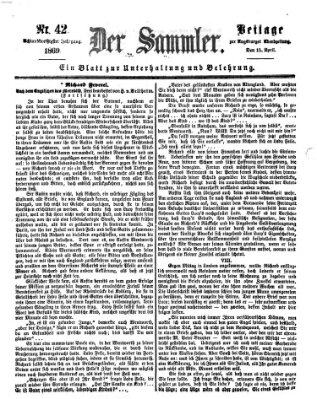 Der Sammler (Augsburger Abendzeitung) Donnerstag 15. April 1869