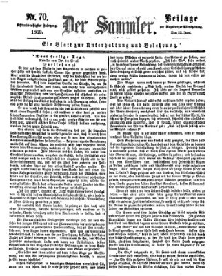 Der Sammler (Augsburger Abendzeitung) Dienstag 22. Juni 1869