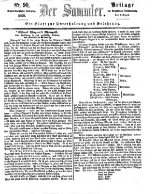 Der Sammler (Augsburger Abendzeitung) Samstag 7. August 1869