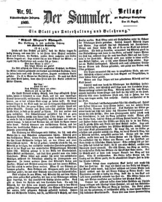 Der Sammler (Augsburger Abendzeitung) Dienstag 10. August 1869