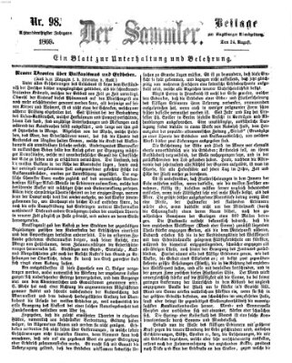 Der Sammler (Augsburger Abendzeitung) Dienstag 24. August 1869