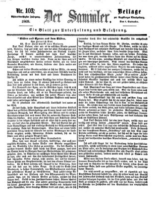 Der Sammler (Augsburger Abendzeitung) Samstag 4. September 1869