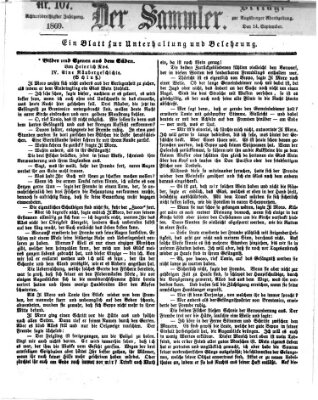 Der Sammler (Augsburger Abendzeitung) Dienstag 14. September 1869