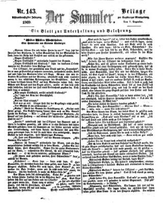 Der Sammler (Augsburger Abendzeitung) Dienstag 7. Dezember 1869