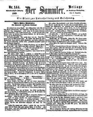 Der Sammler (Augsburger Abendzeitung) Donnerstag 9. Dezember 1869