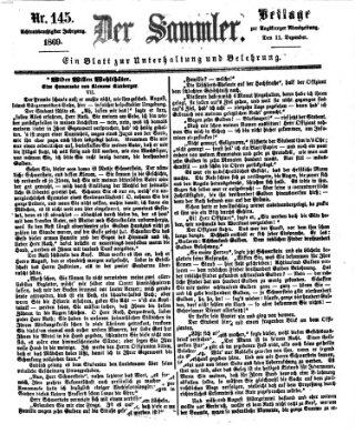 Der Sammler (Augsburger Abendzeitung) Samstag 11. Dezember 1869