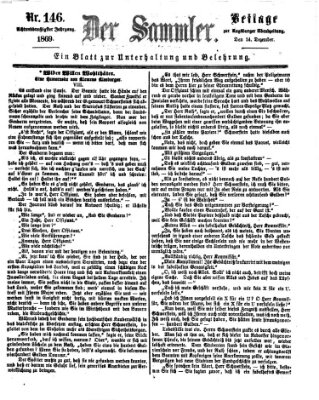 Der Sammler (Augsburger Abendzeitung) Dienstag 14. Dezember 1869