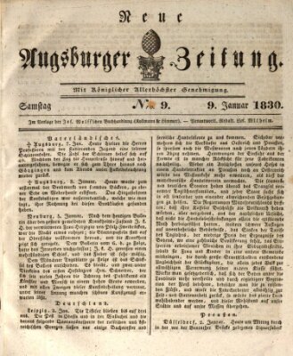 Neue Augsburger Zeitung Samstag 9. Januar 1830