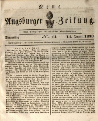 Neue Augsburger Zeitung Donnerstag 14. Januar 1830