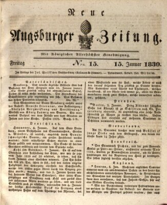 Neue Augsburger Zeitung Freitag 15. Januar 1830