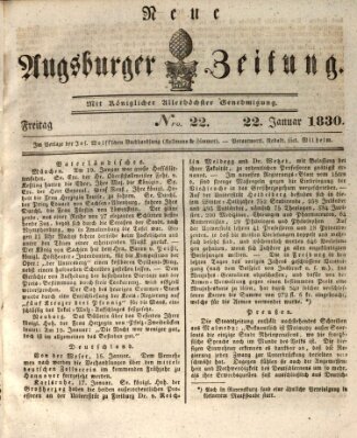 Neue Augsburger Zeitung Freitag 22. Januar 1830